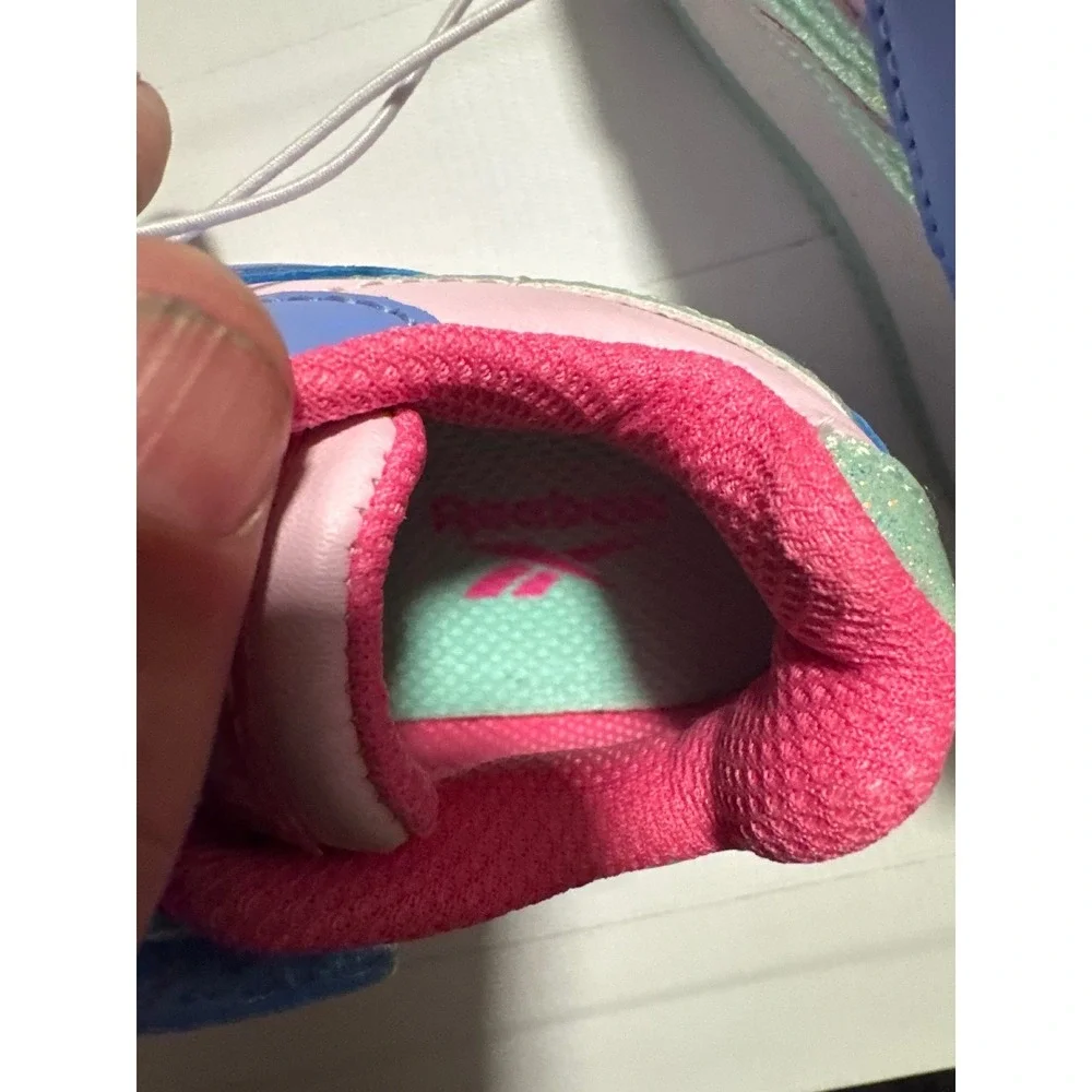 Reebok‎ Kids Toddler Girls Size 6 Pink Blue Cupcake Sneakers Hook and Loop